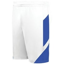 Augusta Sportswear 1737.220.XL Youth Step-Back Modern Fit Basketball Shorts, White & Royal - Extra Large