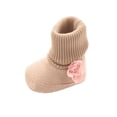 thumbnail image 2 of Newborn Baby Girl Flower Warm Snow Boots Shoes Toddler Soft Sole Booties, 2 of 6