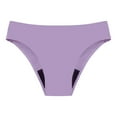 thumbnail image 4 of Ashirexll Period Underwear for Women Plus Size Fashion Women Solid Color Low Waisted Periods Bikini Bottoms Menstrual Leakproof Seamless Underwear for Women Purple XL, 4 of 4