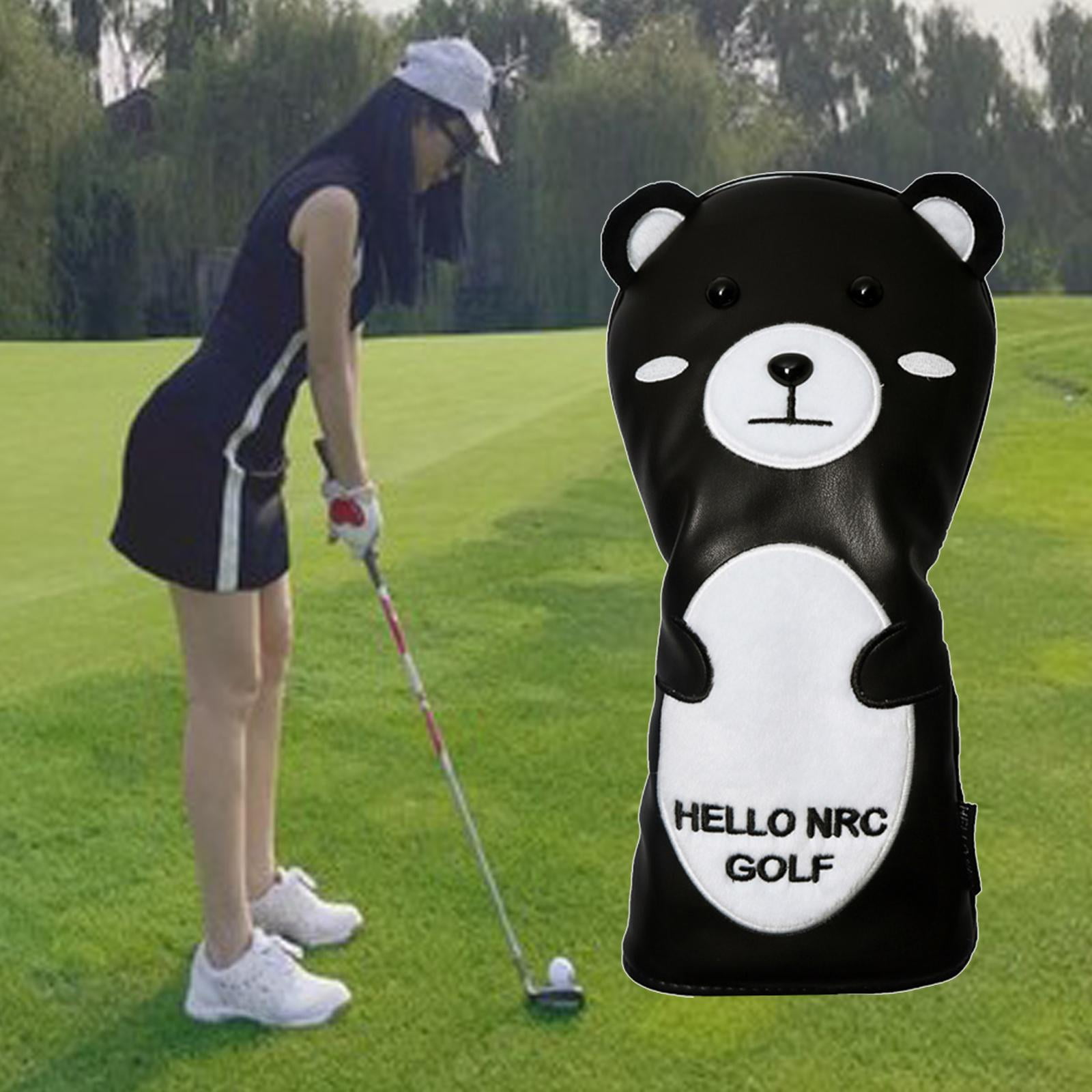 Protective Golf Headcover, Cartoon PU Leather Bear golf Club Head Cover, Durable, Hybrid , DR