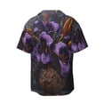 thumbnail image 6 of Lsque Ornate Purple Floral Vase print Men's Cuban Collar Short Sleeve Shirt Summer Beachwear Casual Button Down Fashionable Vacation Leisure Shirt-X-Large, 6 of 7