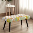 thumbnail image 4 of Chririnla Rectangular Long Bench Slipcover with Retro Floral Dots, Polyester Spandex Soft Washable Bench Protector for Dining Room and Bedroom, 4 of 9