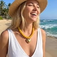 thumbnail image 2 of Leaf Resin Chunky Beaded Necklace for Women, Simple Modern Style Necklace Jewelry Accessory, 2 of 6