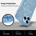 thumbnail image 4 of for iPhone 14 Pro Max Case Compatible with MagSafe, Cute Glitter Shockproof Magnetic Phone Case with Wireless Charging Support and Protection, Blue, 4 of 14