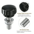 thumbnail image 3 of Uxcell 4 Set Male Thread Head Knurled Clamping Knobs Thumb Screws with Nuts Washers Black M8 x 25mm x 25mm ["304 Stainless Steel"], 3 of 5