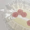 thumbnail image 4 of Hsqqdc Pink Sweet Lolita Lace Bonnet Hat, Victorian Ruffle Hat with Tassels for Tea Party, 4 of 7
