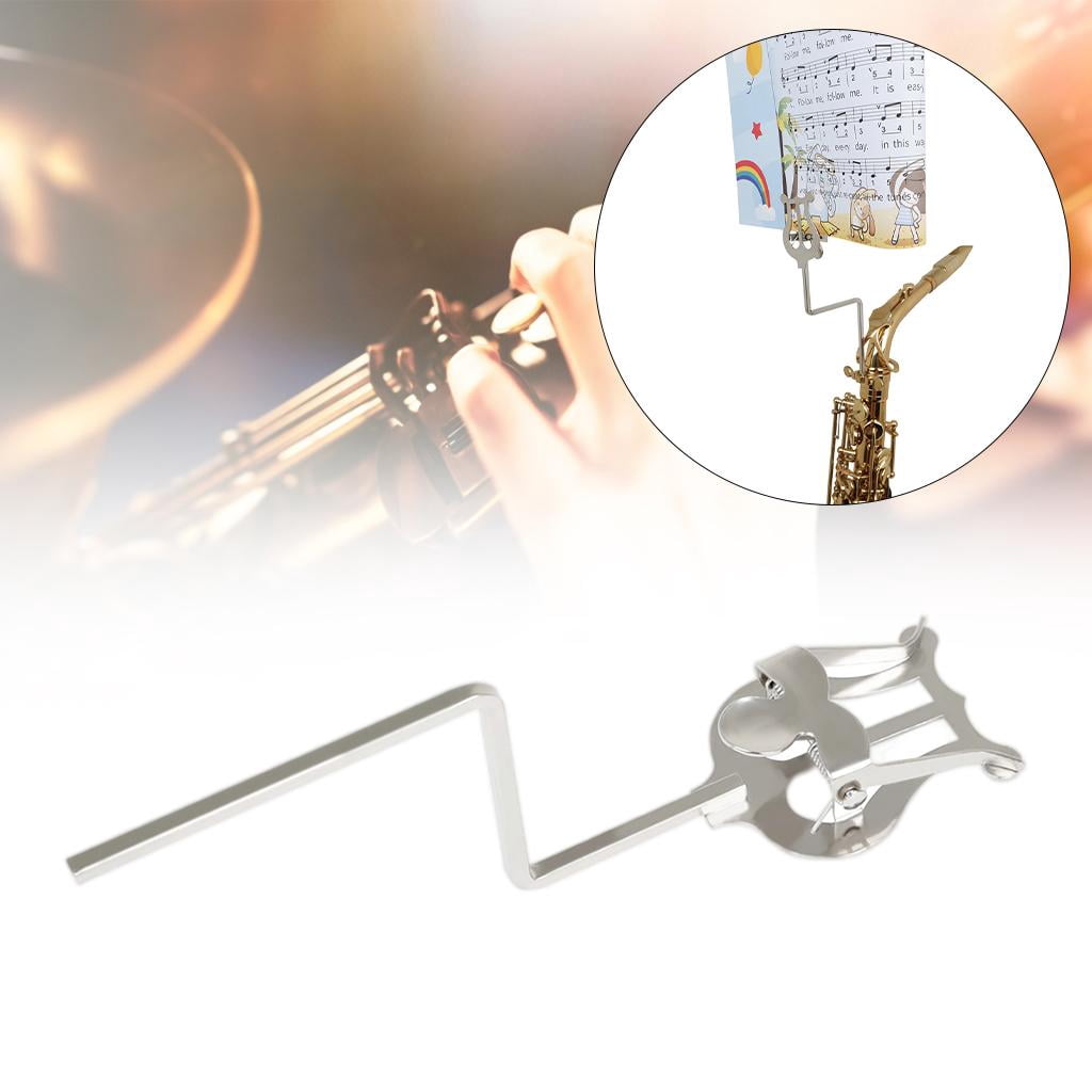 LeeQinersw 2pcs Metal Alto Saxophone Sheet Music Clip Sax Lyre Sheet Music Clamp-On Holder