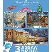 Ceaco Thomas Kinkade Holiday Movies Three Interlocking Jigsaw Puzzles