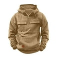 thumbnail image 4 of KAUOD Boys Fleece Cropped Zipper Hooded Coats Plain Long Sleeve Pullover Sweatshirts Cotton Soft Warm Oversized Pockets Tops, 4 of 7
