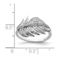 thumbnail image 3 of Sterling Silver Rhodium-plated CZ Leaf Ring - Size 6, 3 of 3