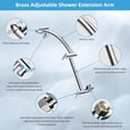 thumbnail image 2 of Hibbent All Metal Rain Shower Head, 12'' High Pressure Rainfall Square Showerhead with 16" Shower Head Extension Arm, Solid Brass Adjustable Shower Arm Extender, Waterfall Fixed Showerheads, Chrome, 2 of 7