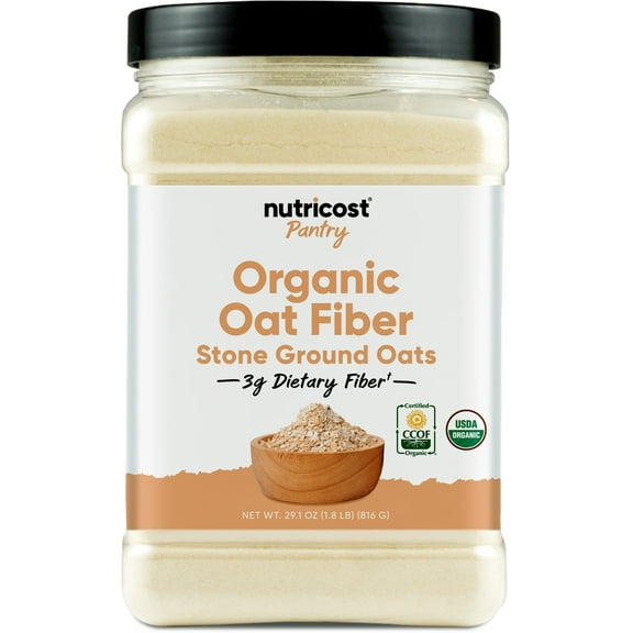 Nutricost Pantry Organic Oat Fiber (1.8 Pounds) Stone Ground Oats - 3 grams of dietary fiber