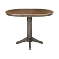 thumbnail image 4 of 5 Piece Round Wood Counter Height Dining Set in Hickory/Washed Coal, 4 of 6
