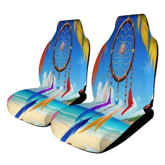 Beach Dreamcatcher Scene(1) Set of 2 Car Seat Covers Seat for Carseats Front Seat Auto Car Interior Accessories Universal 2 Piece