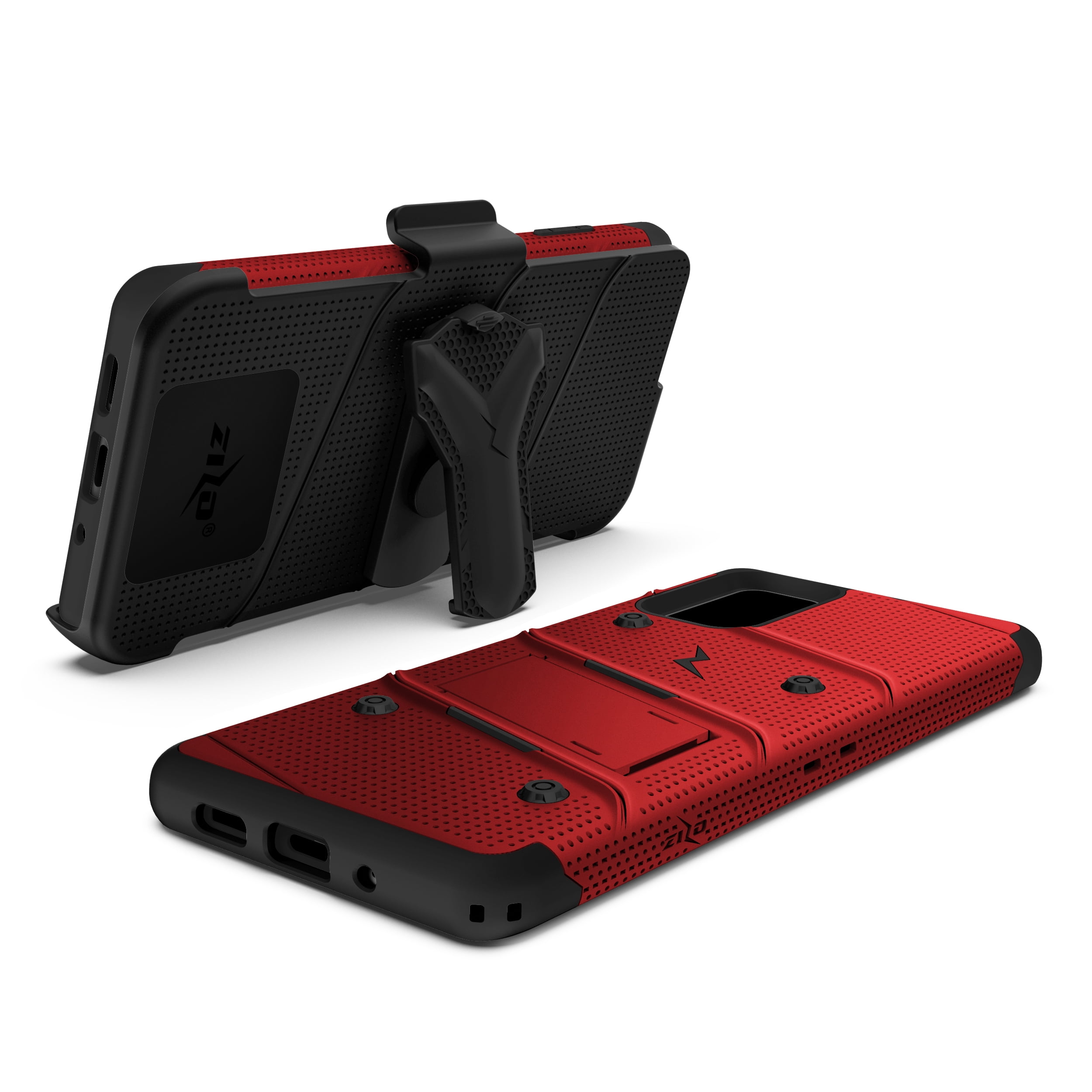 ZIZO BOLT Series for Galaxy S20 Plus Case with Kickstand Holster Lanyard - Red