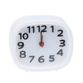 thumbnail image 1 of Simple Square Plastic Alarm Clock Small Desktop Clock Luminous Hour and Minute Hand Kids Alarm Clock Without Battery (White), 1 of 6