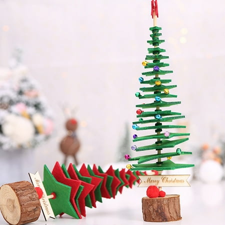 Christmas Handmade Ornaments Mini Christmas Tree Ornament Handmade Xmas Kids Game Wall Hanging Decoration Holiday Home Showcase Mini Decor Kids Gift ()