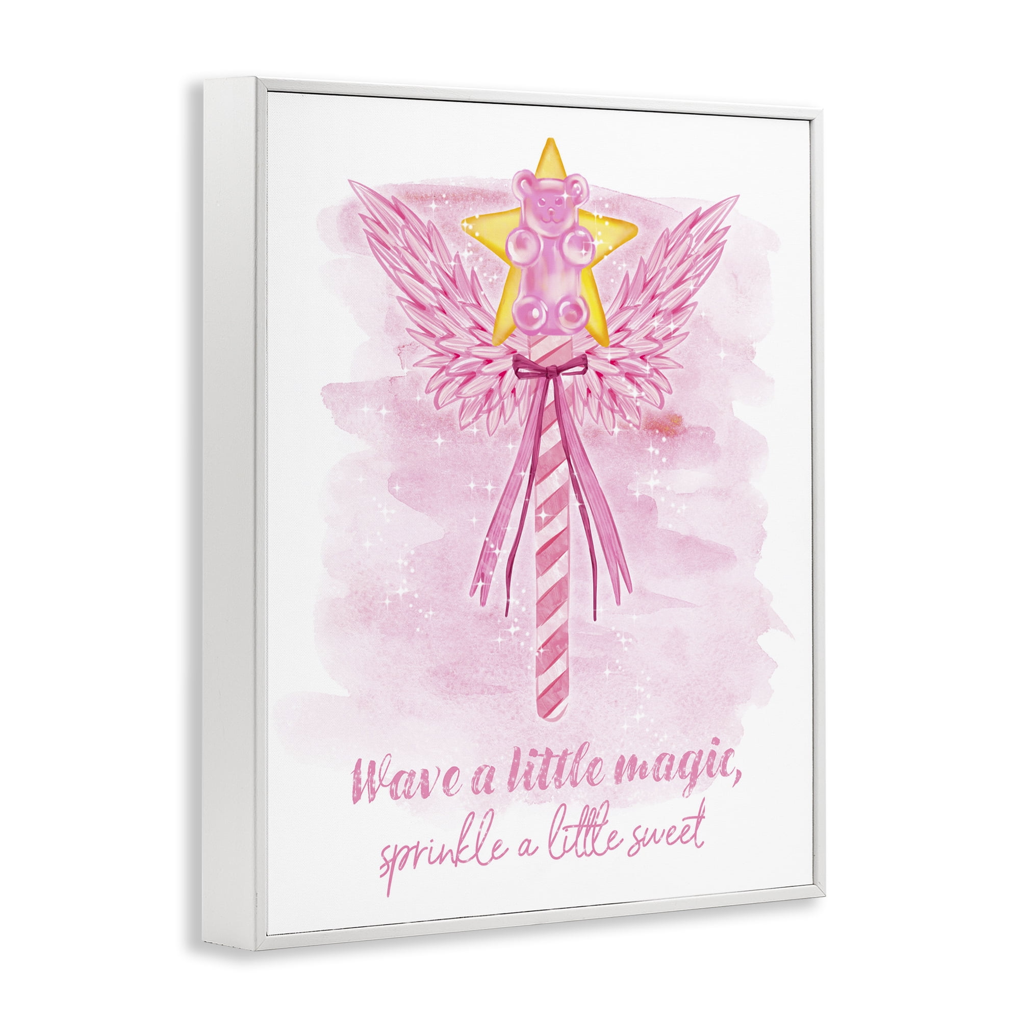 Stupell Industries Sprinkle Sweet Magic Fairy Tales & Fantasy Painting White Framed Art Print Wall Art, 16 x 20