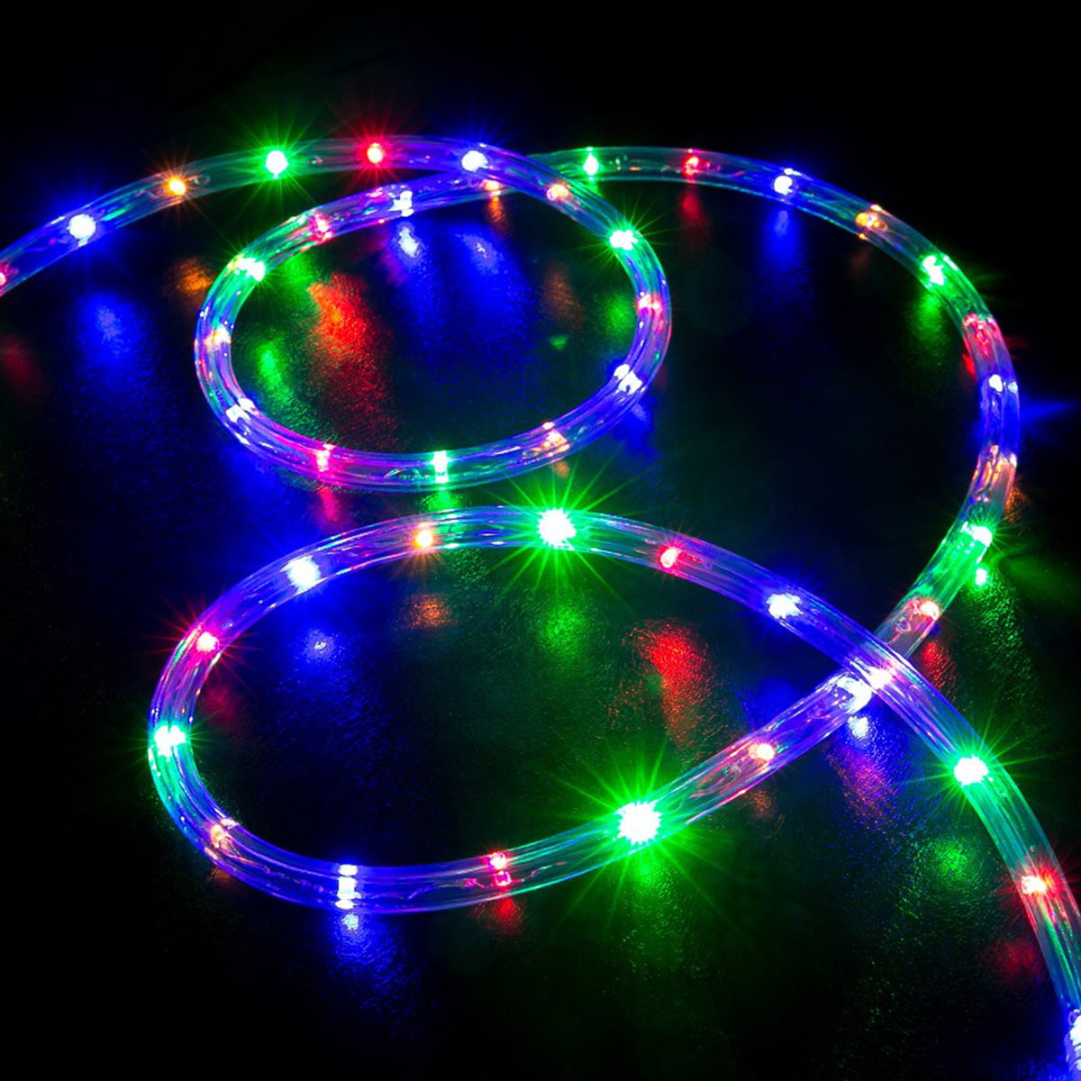 60 Ft RWB LED Rope Light Party Wedding Holiday Christmas New Year Indoor Outdoor 