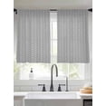 thumbnail image 2 of Grey Geometric Sheer Curtains 45 Inch Length 2 Panels Set Window Treatments, Modern Pure Color Abstract Striped Rod Pocket Semi Curtains for Living Room/Bedroom/Kitchen Décor, 104"W x 45"L, 2 of 7