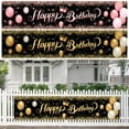 thumbnail image 2 of Black Gold Happy Birthday Banner for Outdoor Decoration Birthday Party Background Decor Bunting Polyester Banners Hanging Flags, 2 of 4