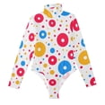 thumbnail image 3 of joogoo Circle Polka Dots Women's Mock Turtle Neck Long Sleeve Bodysuit L, 3 of 8