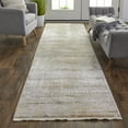 thumbnail image 2 of Feizy Cadiz Modern Abstract, Taupe/Ivory/Gold, 3' 1" x 10' Runner, Sheen, Area Rug for Living Room and Bedroom, 2 of 8