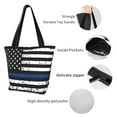 thumbnail image 7 of Japuie Thin Blue Line Flag Print Women's Crossbody Tote Handbag,Shoulder Bag,Casual Tote,Satchels Crossbody Purse,Top-handle Tote Handbag,for Travel College Work, 7 of 7
