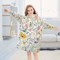 thumbnail image 5 of FORMRS Wearable Blanket Hoodie with Sleeves for Kids Cozy Flannel Sweatshirt, Watercolor Wildflowers, 5 of 7