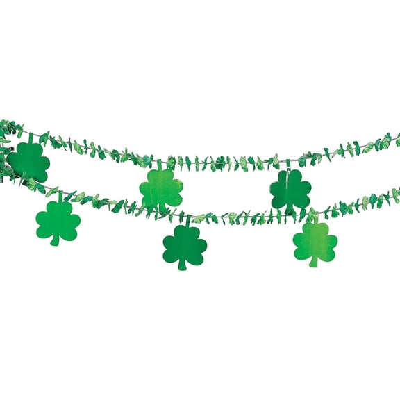 Fun Express Flower Garland with Shamrocks St. Patrick's Day 1 Piece 12 ft