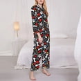 thumbnail image 3 of Pofeuu Paw And Bones Print Womens Pajamas Set Long Sleeve Sleepwear Button Down Nightwear Soft Pj Lounge Sets Button Down Pajamas Women-Medium, 3 of 7