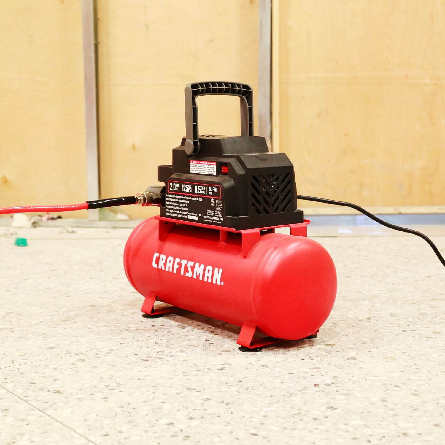 Craftsman 2 gal Horizontal Portable Air Compressor Tank 125 psi 0.3 HP
