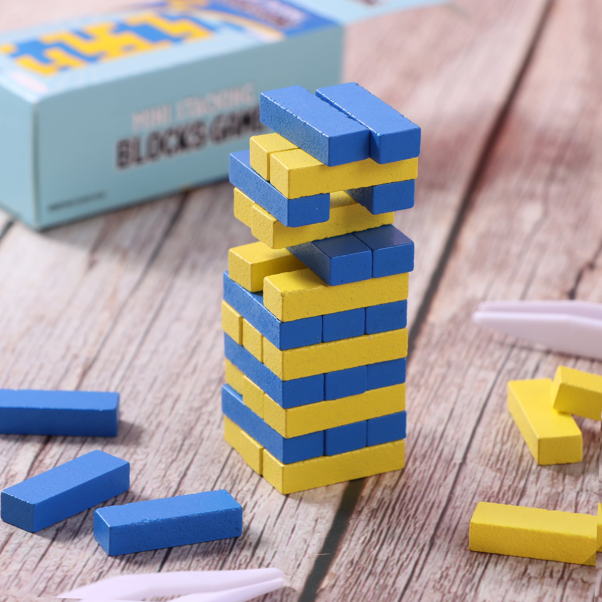 4 Count Mini Stacking Blocks Game Party Favors for Children Ages 3+ by Way To Celebrate