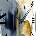 thumbnail image 4 of Designart "Landscape with Dark Blue and Gold Strokes III" Modern Geometric Oversized Wall Clock, 4 of 5