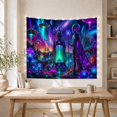 thumbnail image 5 of Alien Being in Cosmic Landscape with Glowing Portal, Mystical Psychedelic for Space Lovers, Fantasy Art Decor, Birthday Gift, Tapestry Wall Hanging for Bedroom and Living Room, 5 of 7
