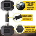 thumbnail image 3 of PRISP Rubber Encased Hex Dumbbell - Cast Iron Hand Weight for Home Gym, Exercise and Fitness with Rubber Grip; Sold Individually, 3 of 9