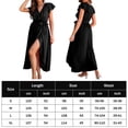 thumbnail image 2 of Vestido Dividido Vestido maxi de playa de verano con volantes europeos Vestido informal Befree Moda para ir de compras Ygjytge para Mujer Negro T S, 2 of 7