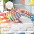 thumbnail image 2 of Rainbow Stripes Bedding Duvet Cover Set King Size 4 Pieces Gradient Striped Watercolor Bedding Set with Zipper Closure, 1 Comforter Cover 92x106 Inches 1 Flat Sheet & 2 Pillow Cases, 2 of 7