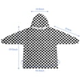thumbnail image 7 of Black and White Small Checkered Pattern Blanket Hoodies for Kids 6-13YR Oversize Wearable Blanket Hoodies for Boys Girls Teens, 7 of 7