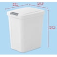 thumbnail image 7 of 4 Pack 7.5 Gallon / 30 Quart / 28.39 L Rectangular Plastic Trash Can with Flip Lid - Slim Space-Saving Wastebasket, White, 7 of 7