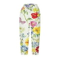 thumbnail image 5 of CLOISE Capris Pants for Women with Pockets Stretch Wide Leg Pants Elastic High Waisted Palazzo Pants Petite Summer Casual Fashion Printed Loose Lightweight Cropped Flowy Trousers Multicolor XL, 5 of 5