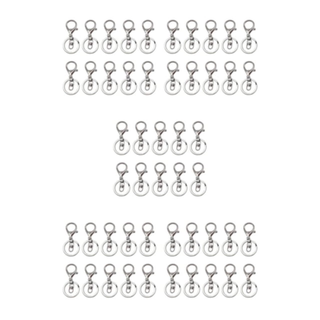 Transemion 10pcs Metal Key Chain Snap Hooks - Accessories For Personalized Keychain Clasps Swivel Hooks WhiteK lobster +spla 5Set