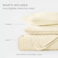 thumbnail image 3 of Noble Linens Yellow Damask Pattern Quilted Coverlet Set, King / CalKing, 3 of 12