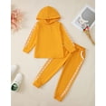 thumbnail image 2 of Kucnuzki 4T Toddler Girls Winter Outfits 5T Toddler Girls Warm Clothes Sets Long Sleeves Hoodie Sweatshirt Top Elastic Pants 2pcs Pant Sets Yellow, 2 of 8