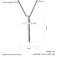 thumbnail image 6 of Miren Minimalist Mirrored Cross Necklace, Hypoallergenic Stainless Steel, 24" Pearl Chain, “I Can Do All THINGS” Engraving, Gold/Silver/Black, 6 of 7