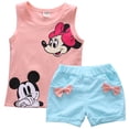 thumbnail image 1 of Fortune Baby Girl Summer Sleeveless Cartoon Print Vest + Shorts, 1 of 10