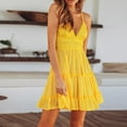 thumbnail image 2 of CAROOTU Lace Slip Dress Piecing Backless Bowknot V Neck Spaghetti Strap Above Knee Length Dress, 2 of 7