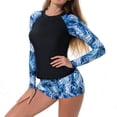 thumbnail image 2 of Agkizg Long Sleeve Zip Up Rashed Guard Swimsuit,UPF 50+ Quickly Dry Surfing Swimwear,Sun Protection Bathing Suits for Beach Vacation (Women's), 2 of 6