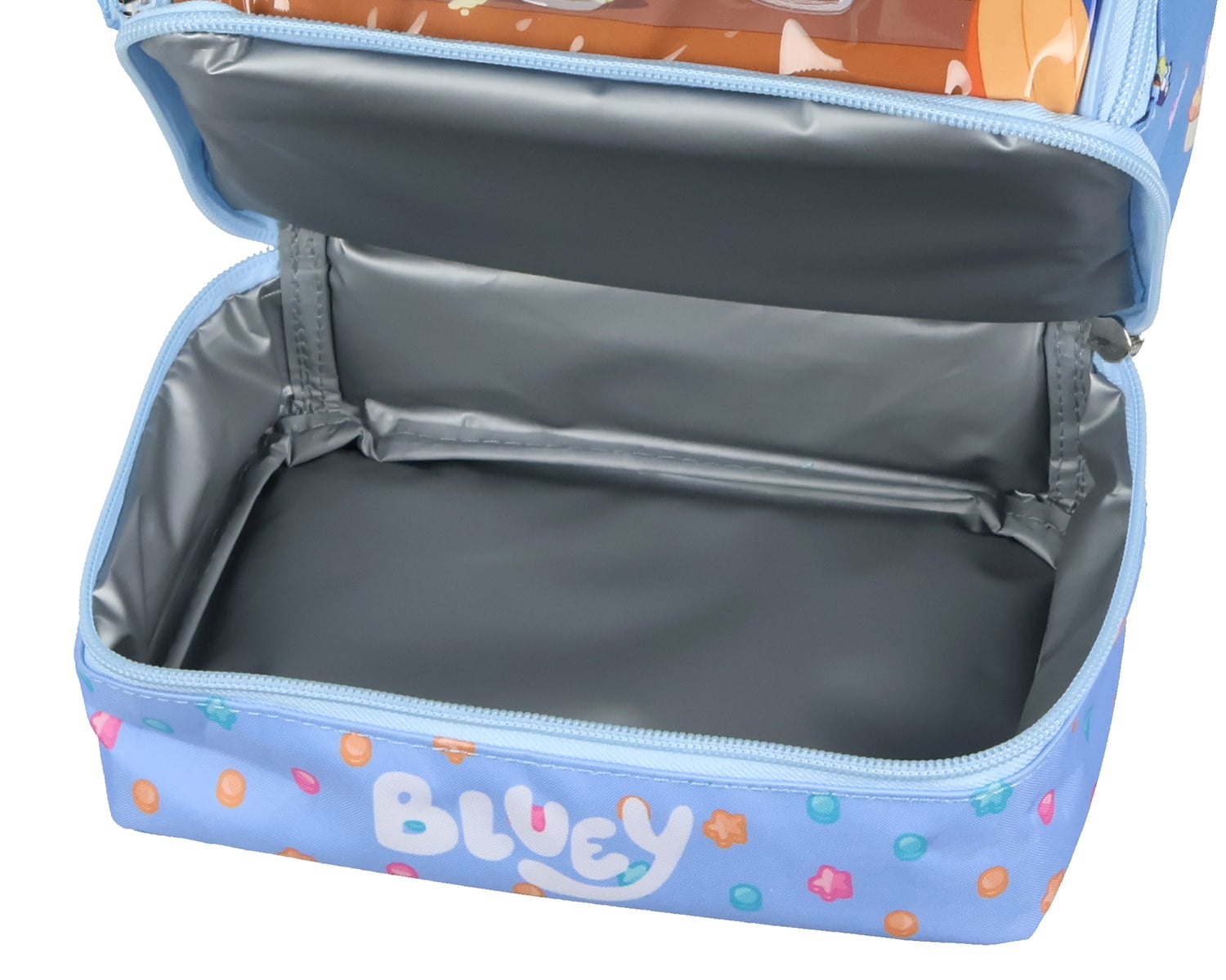 Bluey Lunch Box Bluey and Bingo Party Time Dual Compartment Insulated Lunch Bag Tote 10"