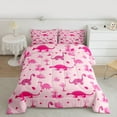 thumbnail image 2 of Homewish Girly Pink Dinosaur Bedding Comforter Set, Cute Cartoon Animal Twin Comforter Sets, Teens Kids Boys Girls Reversible Bedding Set, Breathable Home Decor, 2-Piece, 2 of 8